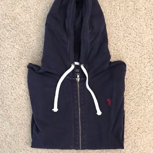 Men’s navy zip up hoodie